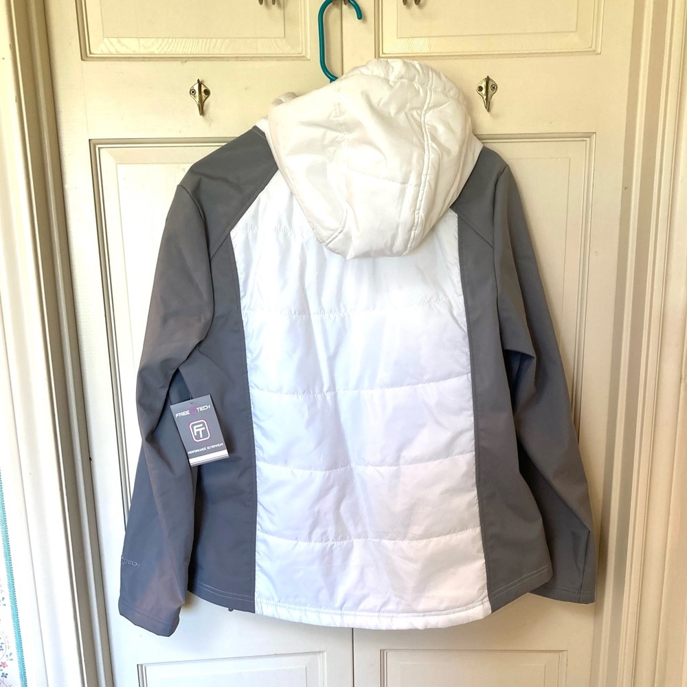 🔲⬛️NWT Free Tech Full Zip Soft Shell Hooded Jacket⬛️🔲 - Picture 3 of 7